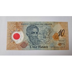 Cédula Brasil 10 reais C332 soberba leve dobra Polimero Pedro Alvares Cabral