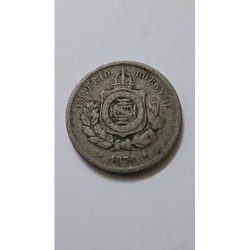 Descubra esta rara moeda de 100 Réis do Império do Brasil, ano 1871. Autêntica peça de cupro-níquel, ideal para enriquecer sua c