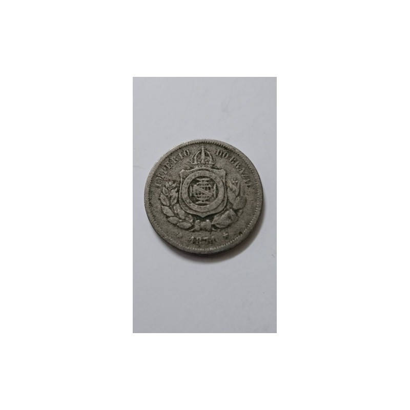 Descubra esta rara moeda de 100 Réis do Império do Brasil, ano 1871. Autêntica peça de cupro-níquel, ideal para enriquecer sua c