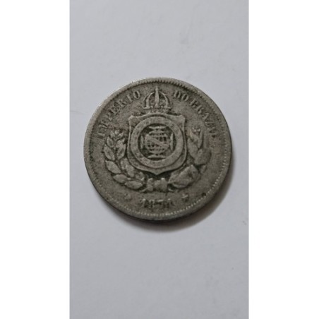 Descubra esta rara moeda de 100 Réis do Império do Brasil, ano 1871. Autêntica peça de cupro-níquel, ideal para enriquecer sua c