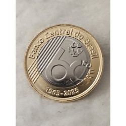 Moeda Brasil 1 real 60 anos Banco Central 2025 FC