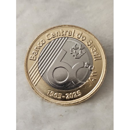Moeda Brasil 1 real 60 anos Banco Central 2025 FC