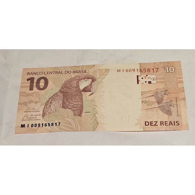 Cedula Brasil 10 reais MI FE