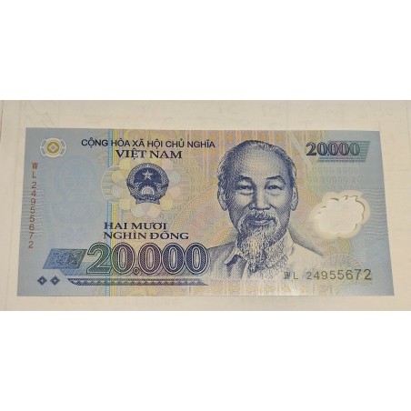 Cédula do Viet Nam 20 mil dong polimero FE