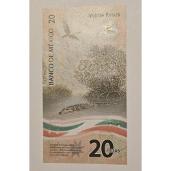 Cédula do México 20 pesos polímero FE Bicentenário da Independência