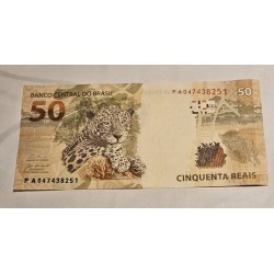 Cédula Brasil 50 reais letras PA FE