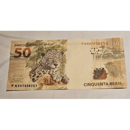 Cédula Brasil 50 reais letras PA FE
