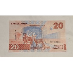 Cédula de Zâmbia 20 kwatcha FE 2024