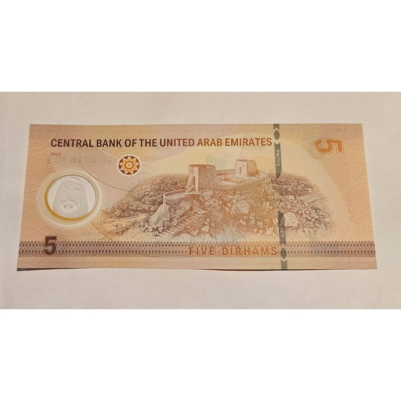 Cédula dos Emirados Árabes 5 dirham polímero FE