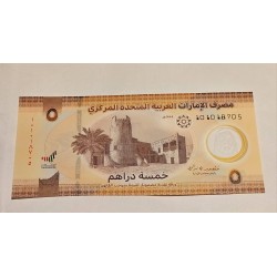 Cédula dos Emirados Árabes 5 dirham polímero FE
