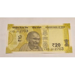 Cédula da India 20 rúpias Mahatma Gandhi FE