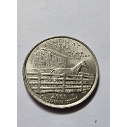 Moeda Quarter Dólar Kentucky 2001 - Edição Colecionável  dos EUA