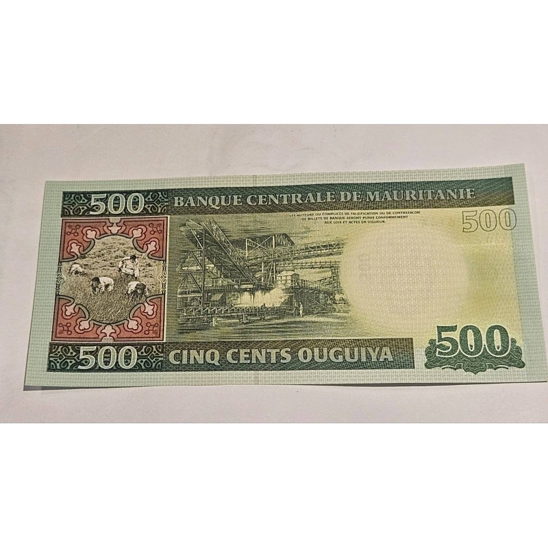 Cédula da Mauritânia 500 ouguya FE