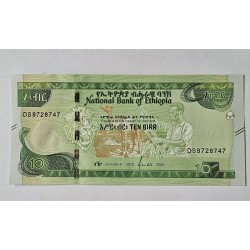 Cédula da Etiópia 10 birr FE 2022