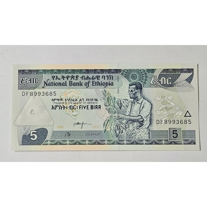 Cédula da Etiópia 5 birr FE