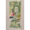 Cédula Eastern Caribean 5 dólares polímero FE Rainha Elizabeth II