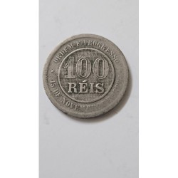 Moeda 100 Réis Brasil 1894 - República Velha (Cobre Níquel) - MBC
