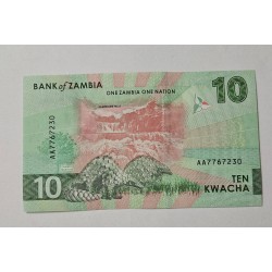 Cédula de Zâmbia 10 kwatcha FE