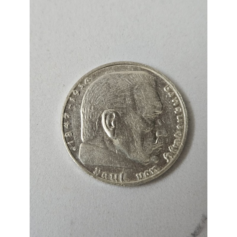 Moeda da Alemanha 2 reichmarks 1938 prata Suastica