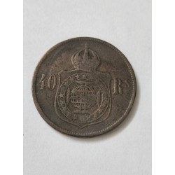 Moeda Brasil 40 réis 1877 B-794  Km479 império Dom Pedro II