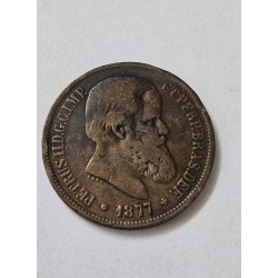 Moeda Brasil 40 réis 1877 B-794  Km479 império Dom Pedro II
