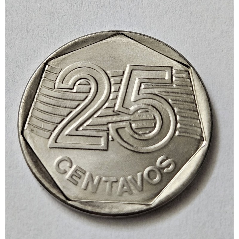 Moeda Brasil 25 centavos 1994 Flor de Cunho