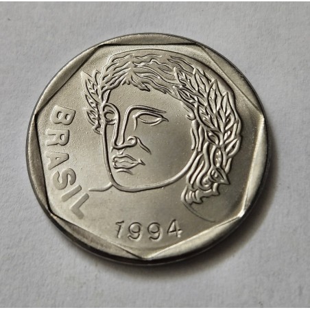 Moeda Brasil 25 centavos 1994 Flor de Cunho