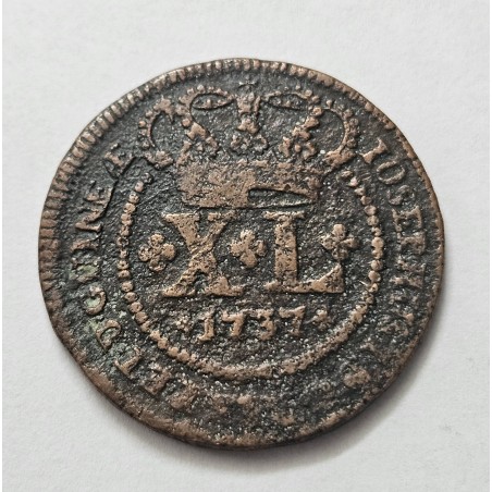 Moeda brasil XL réis 1757 Guinea C173 Cobre