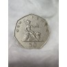Moeda da Inglaterra 50 pence 1969 Rainha Elizabeth II