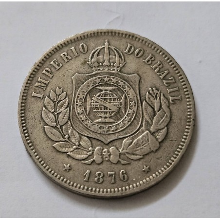 Moeda Brasil 200 réis 1876 data difícil MBC+
