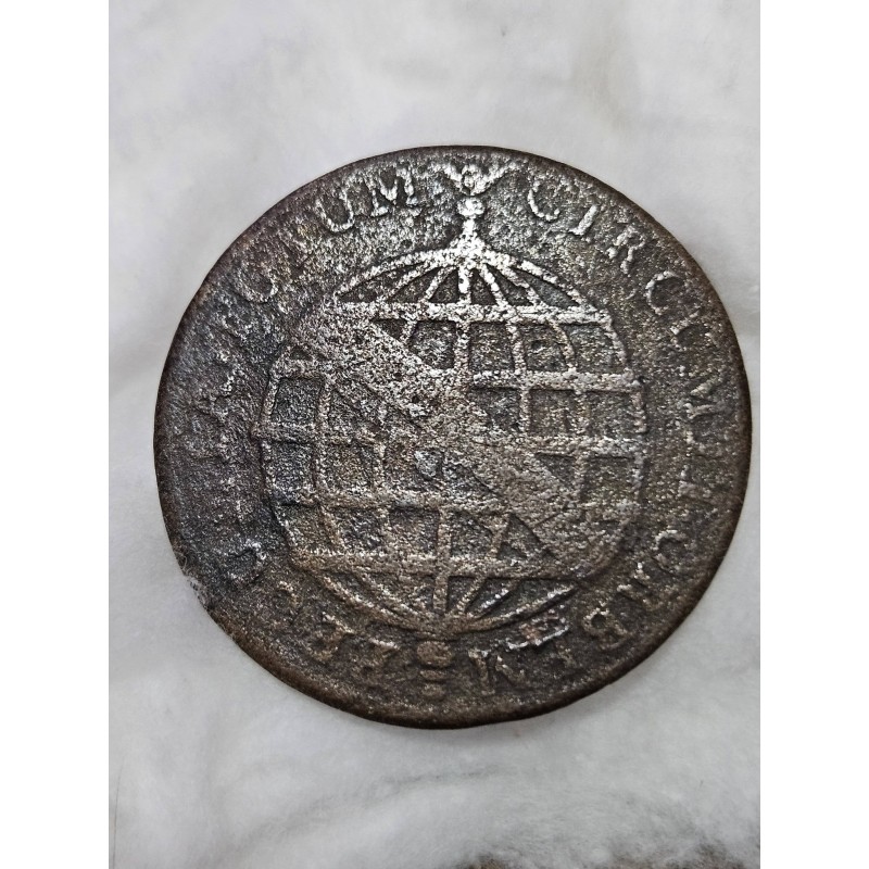 Moeda Brasil Colonia XX réis 1775 coroa baixa C130