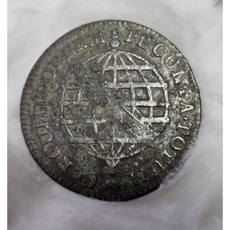 Moeda Brasil X réis 1773 C120 coroa baixa
