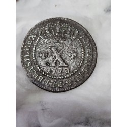 Moeda Brasil X réis 1773 C120 coroa baixa