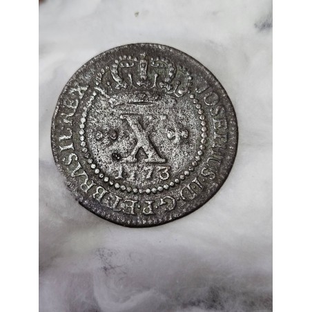 Moeda Brasil X réis 1773 C120 coroa baixa