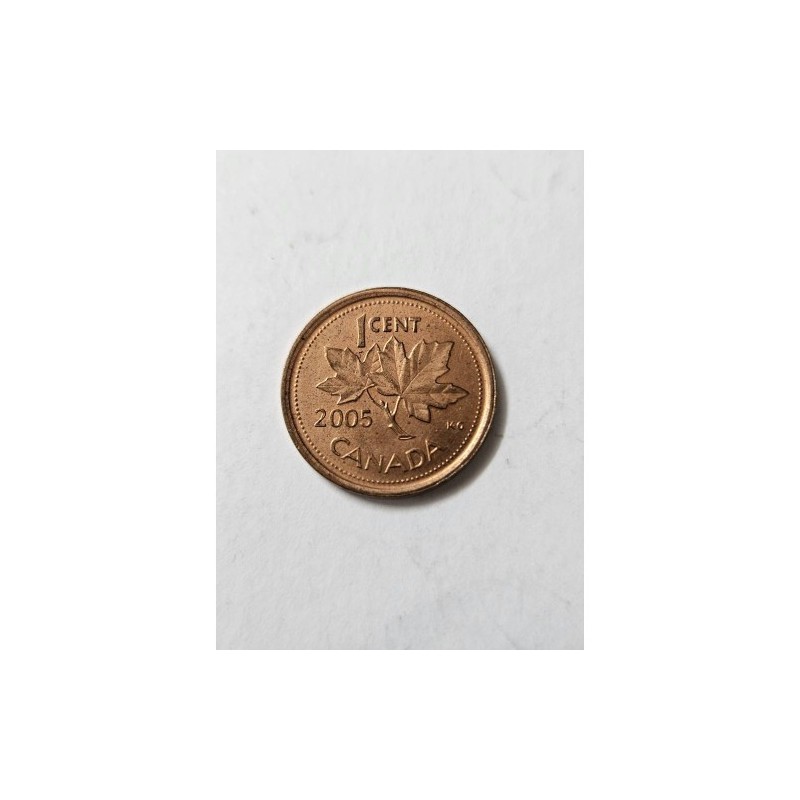 Moeda 1 Cent Canadá 2005 - Rainha Elizabeth II (Folha de Bordo)