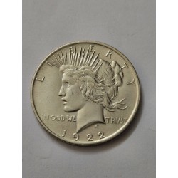 Moeda dos Estados Unidos 1 peace dollar 1922 prata Soberba