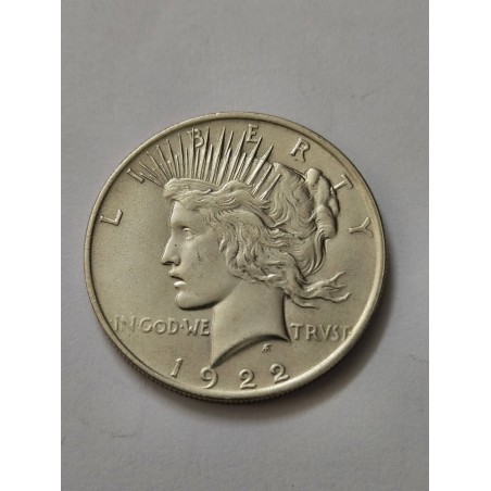 Moeda dos Estados Unidos 1 peace dollar 1922 prata Soberba