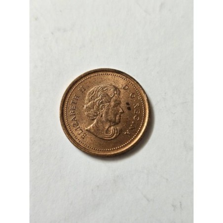Moeda 1 Cent Canadá 2005 - Rainha Elizabeth II (Folha de Bordo)
