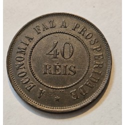 Moeda Brasil República 40 réis 1910 Flor de cunho
