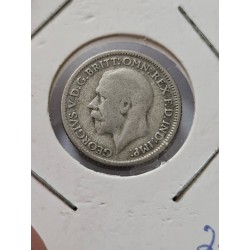 Moeda de Prata 6 Pence 1929 Inglaterra George V | Numismática