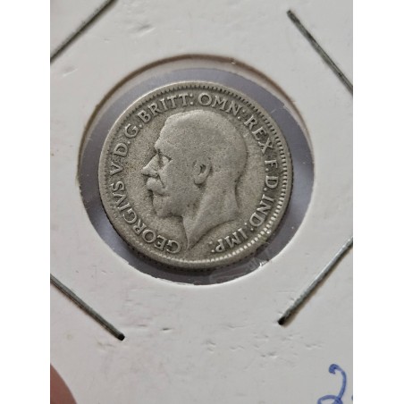 Moeda de Prata 6 Pence 1929 Inglaterra George V | Numismática