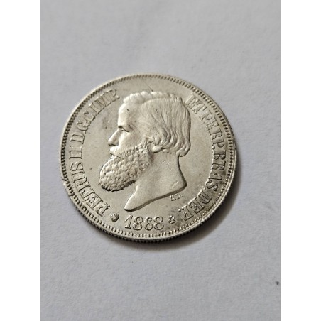 Moeda Brasil 500 réis 1868 MBCS Império Prata