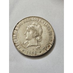 Moeda Brasil 2000 réis 1906 prata XX gramas MBCS