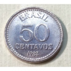 Moeda Brasil Republica 50 centavos 1988 Soberba