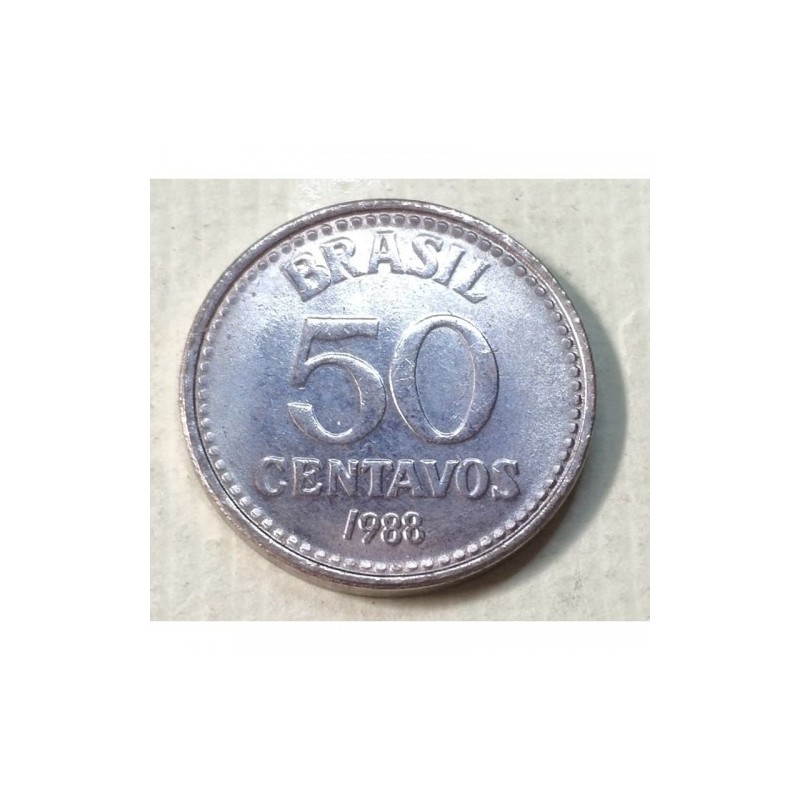Moeda Brasil Republica 50 centavos 1988 Soberba