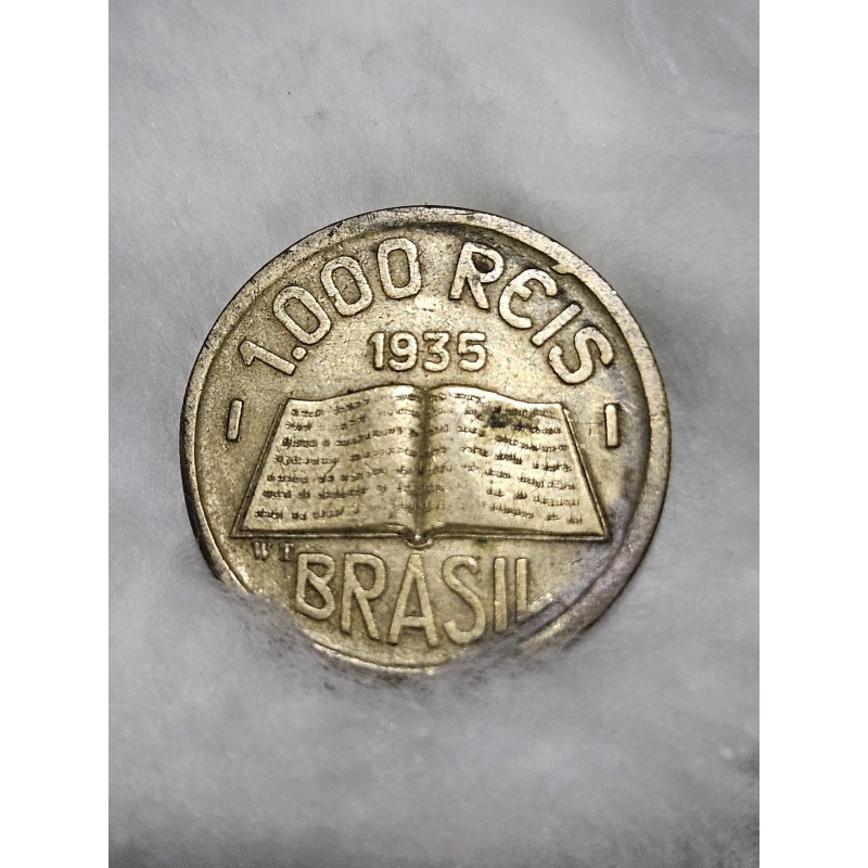Moeda Brasil 1000 réis 1935 módulo maior Jose Anchieta