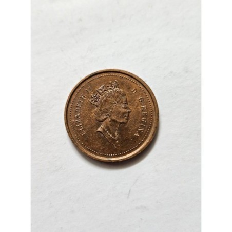 Moeda 1 Cent Canadá 1997 - Rainha Elizabeth II (Folha de Bordo)