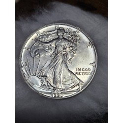 Moeda dos Estados Unidos USA 1 dolar One troy ounce Onça 1990 prata
