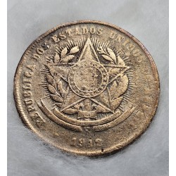 Moeda Brasil republica bronze 20 réis 1912 data difícil
