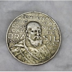 Moeda Brasil 2000 réis 1932 vicentina prata